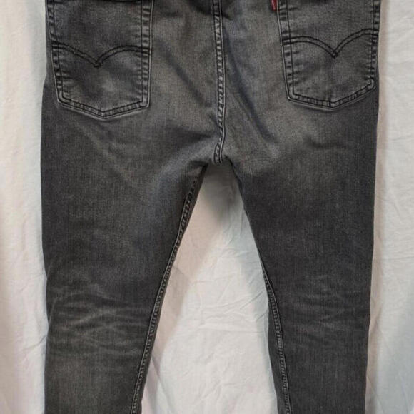 Levi's 510 38/32 Black Straight Mens Distressed Dark Wash Jeans - Picture 3 of 11